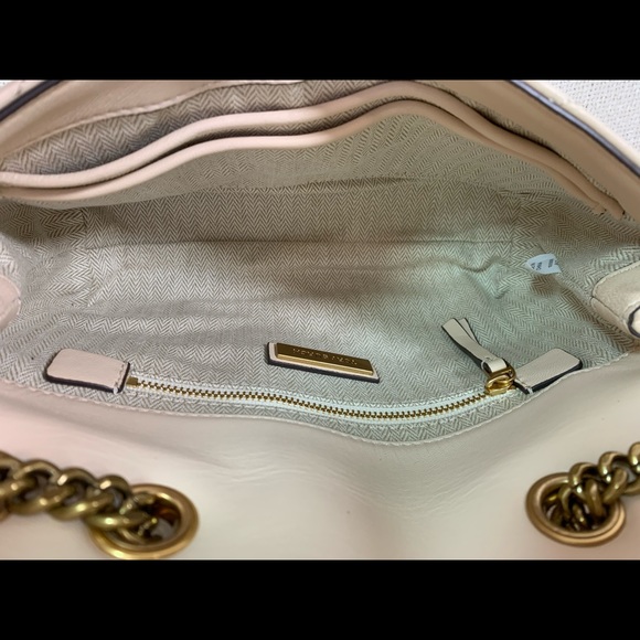 Tory Burch Kira Chevron Cream Leather Small Convertible Shoulder/Crossbody Bag - Picture 7 of 16